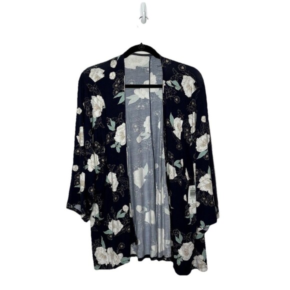 torrid Sweaters - Torrid Super Soft Floral Open Front Hilow Cardigan in Navy Blue Size 5 = 5X NWT